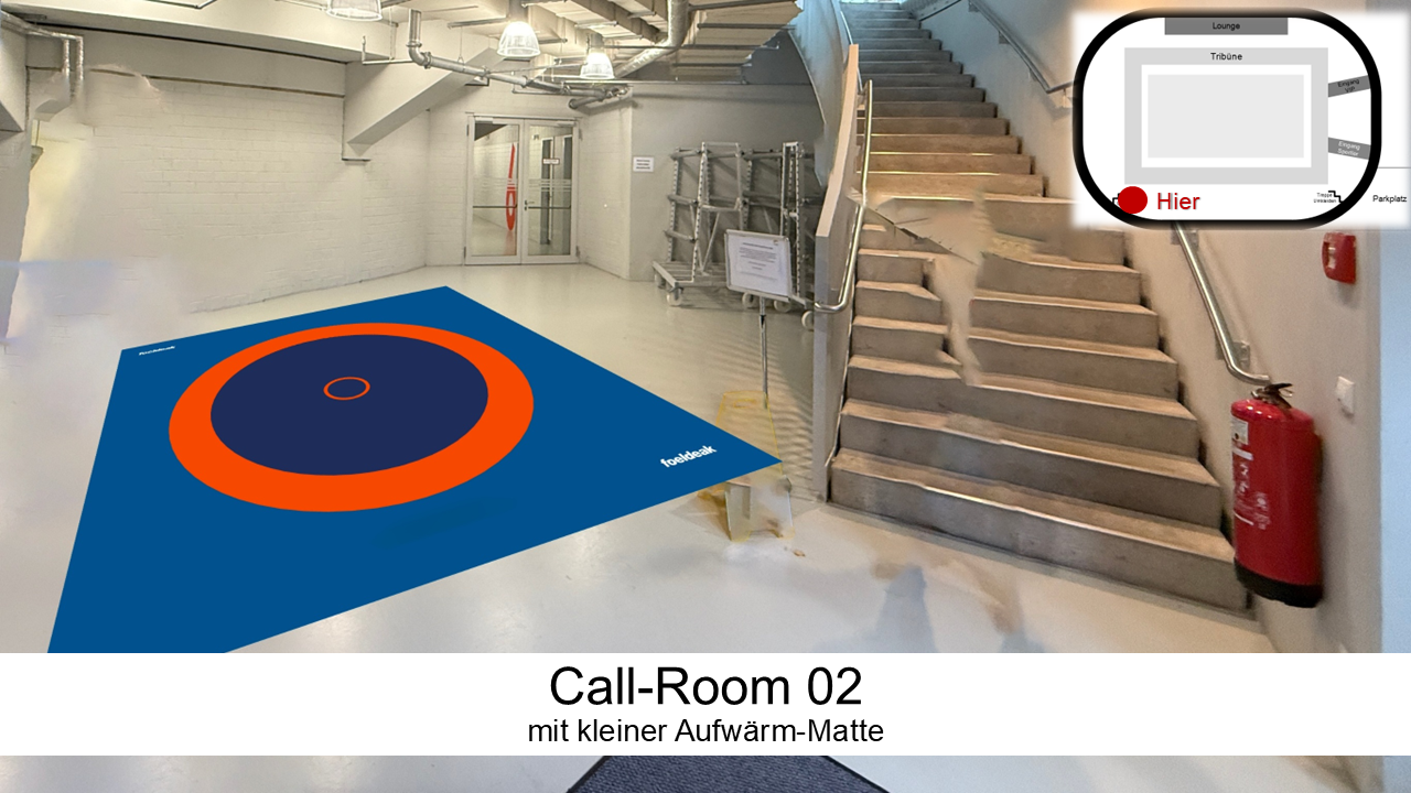 Wo kann ich mich vor dem Kampf aufwärmen?